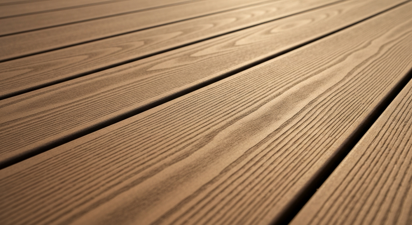 Close up of premium TimberTech composite deck board installed by Deck World in South Carolina