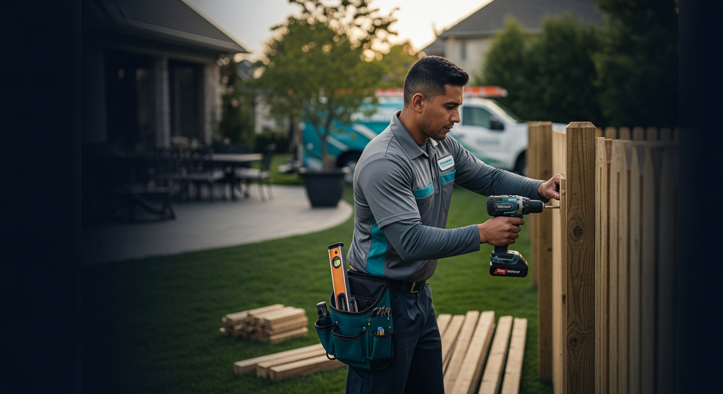 Fencing professional actively serving customers using modern business systems
