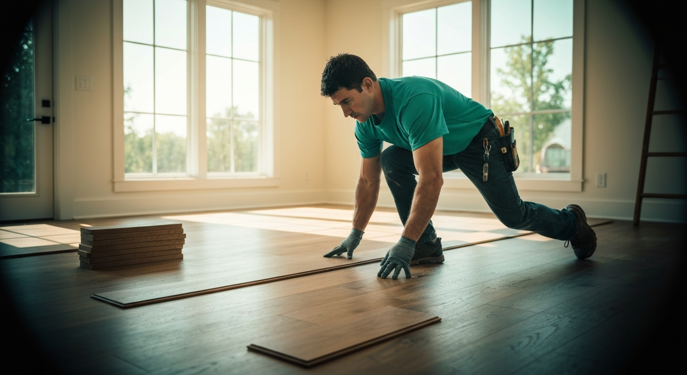 Flooring professional actively serving customers using modern business systems