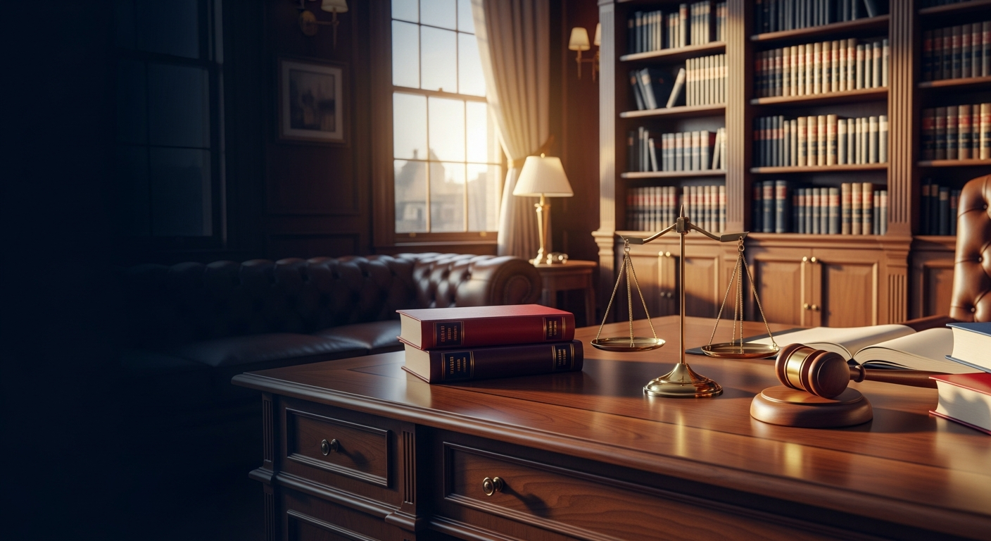 Family lawyer consulting with a client in a professional office
