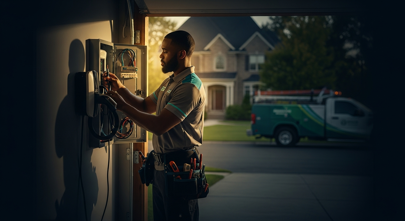 Electrical professional actively serving customers using modern business systems