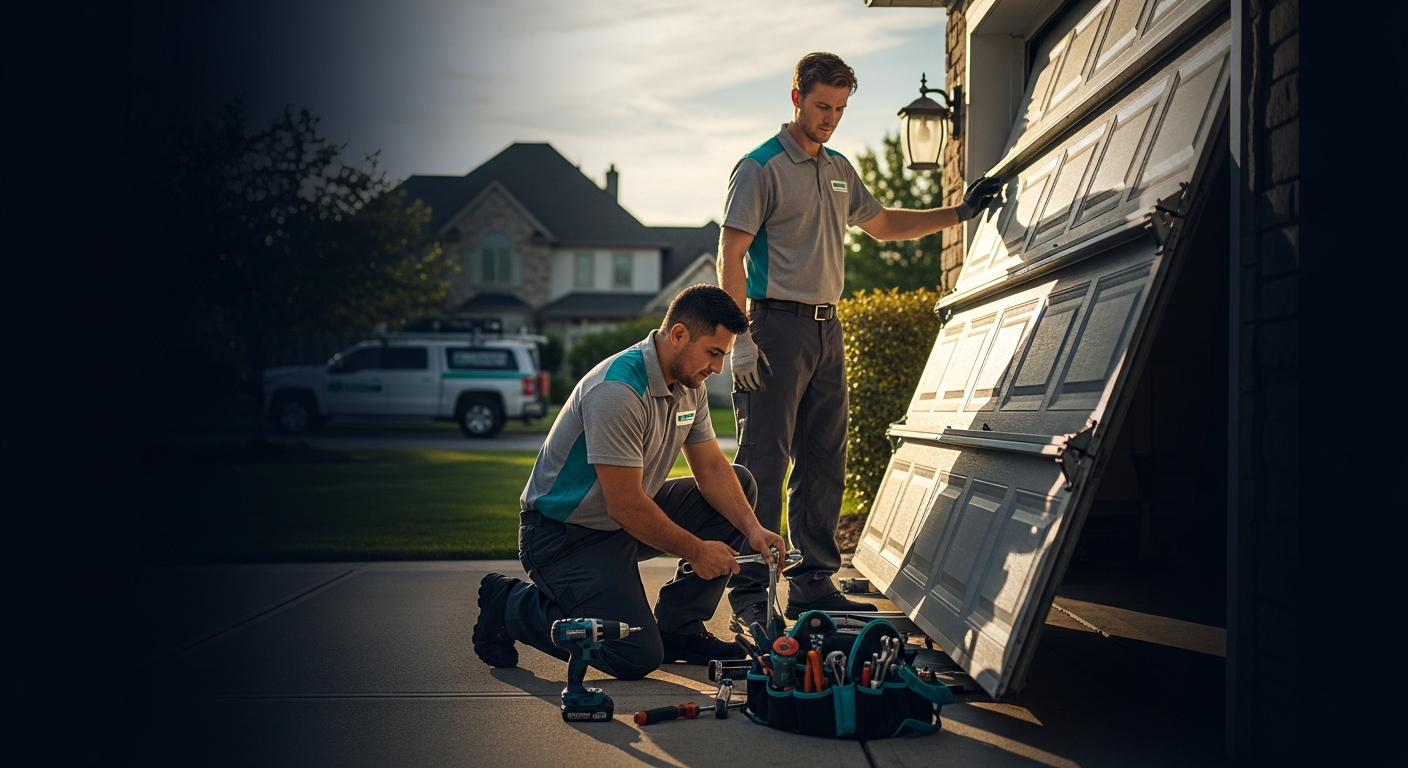 Garage door professional actively serving customers using modern business systems