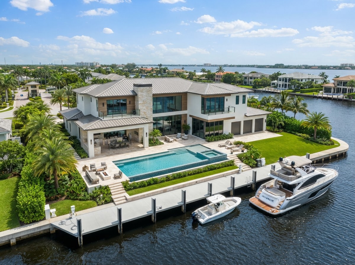 34 Minnetonka Rd Sanctuary — Gated Village Waterfront Residence at 34 Minnetonka Road, Sea Ranch Lakes, FL 33308