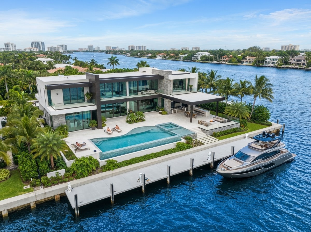 745 Middle River Drive Estate — Wide-Water Contemporary Mansion at 745 Middle River Drive, Fort Lauderdale, FL 33304