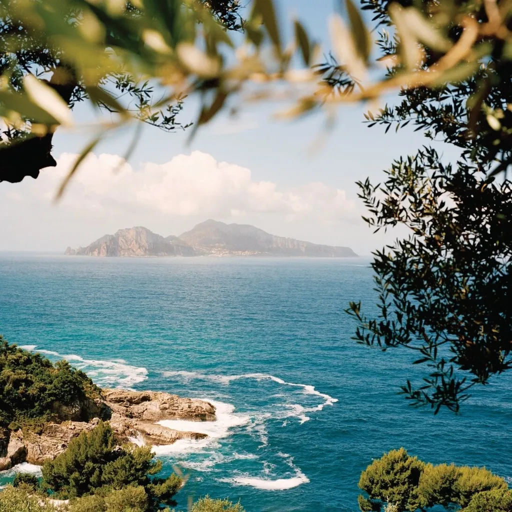 Coastal view of Capri from the Amalfi Coast