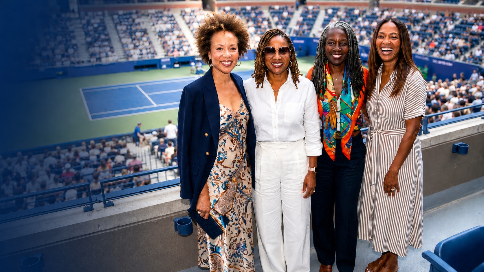 Four women together at the US Open