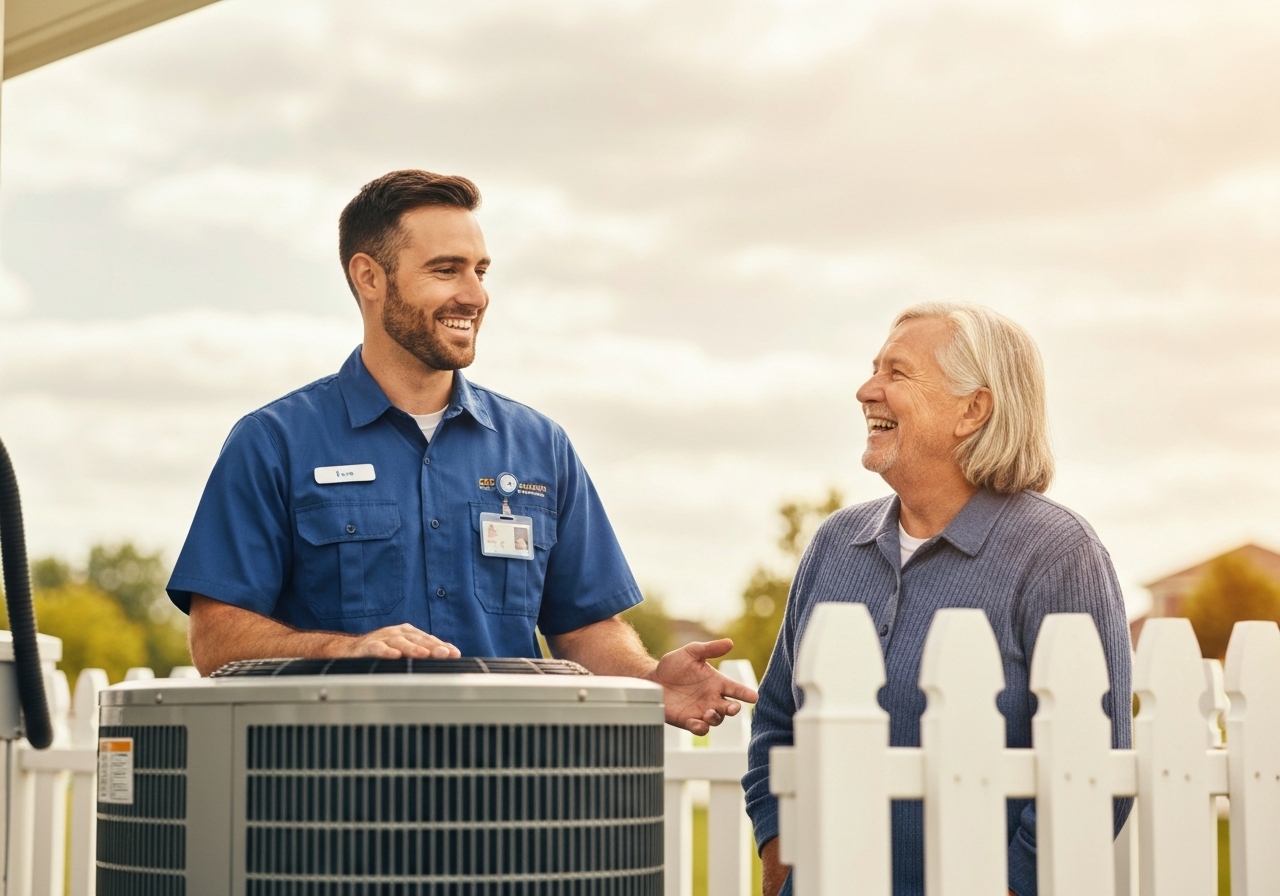 HVAC Technician with Customer