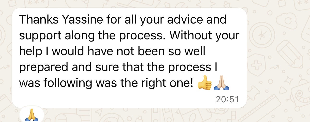 Client WhatsApp message