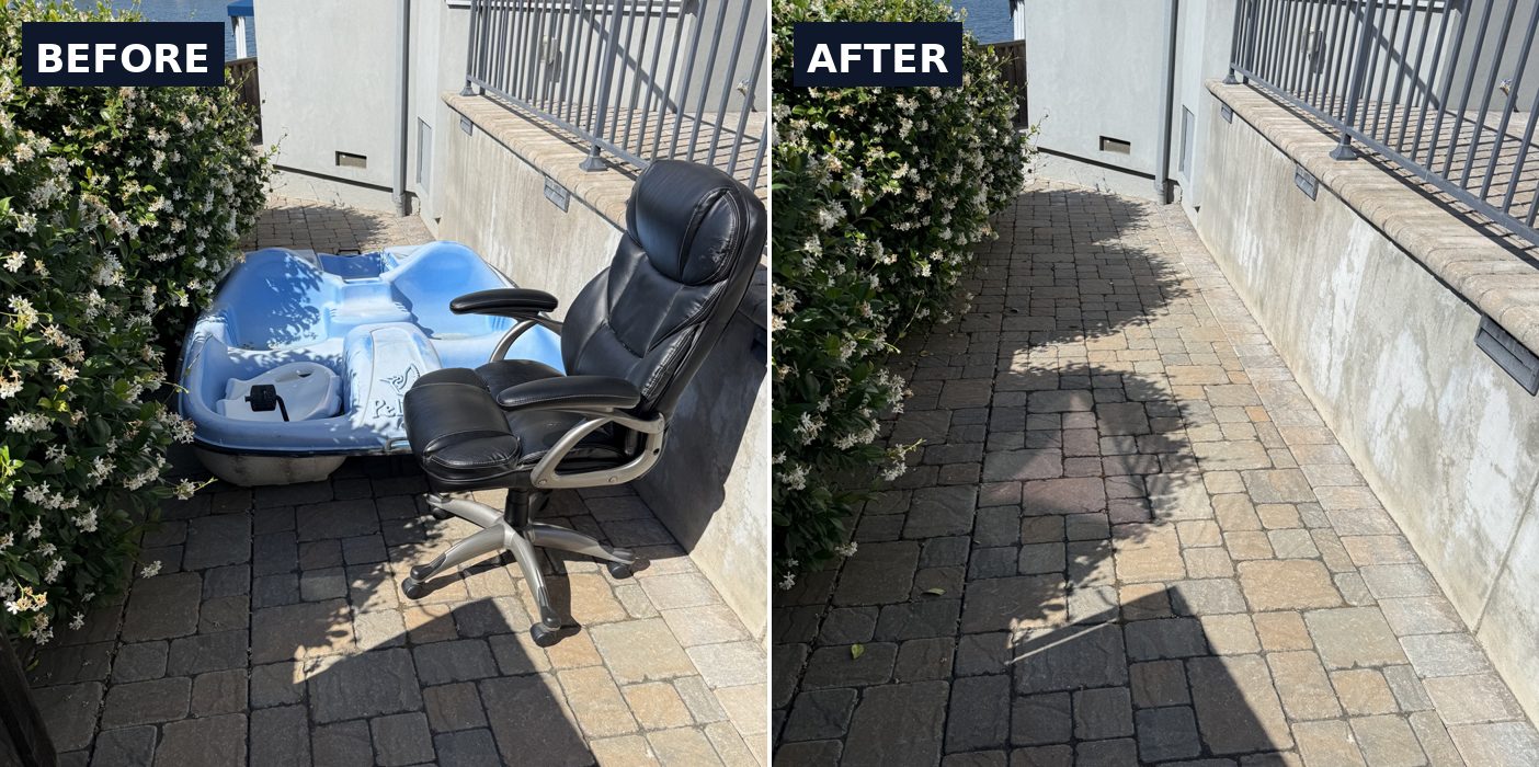 Office Furniture Removal before and after junk removal in Pittsburg, CA