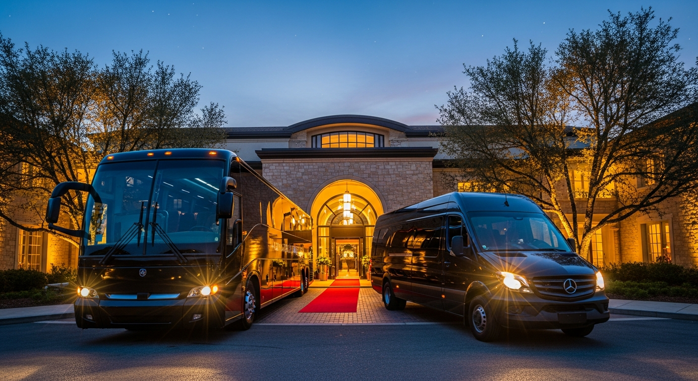 Premium transportation fleet at an event
