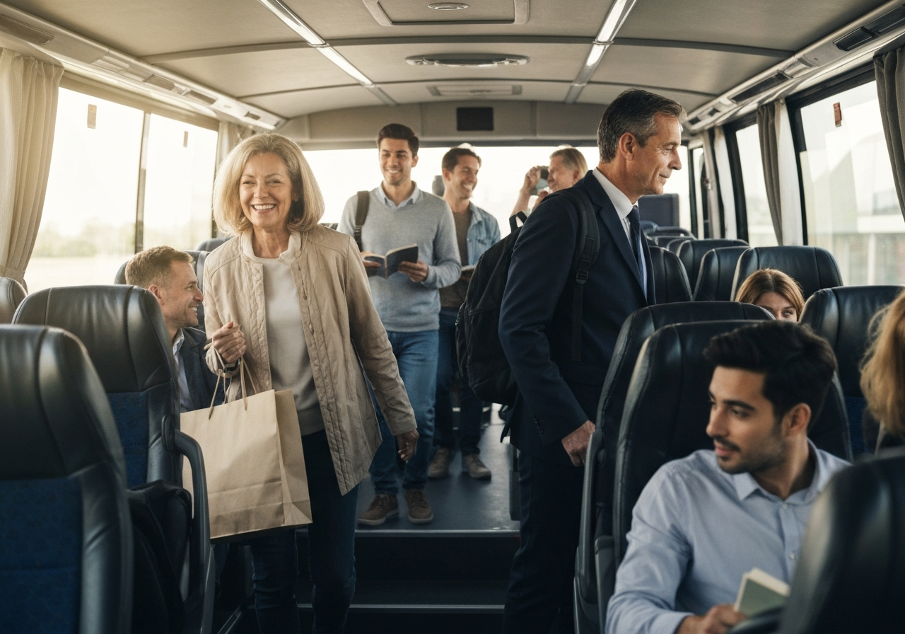 Passengers boarding transportation