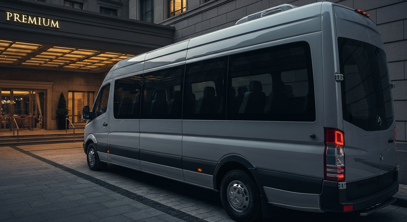Sprinter van near hotel