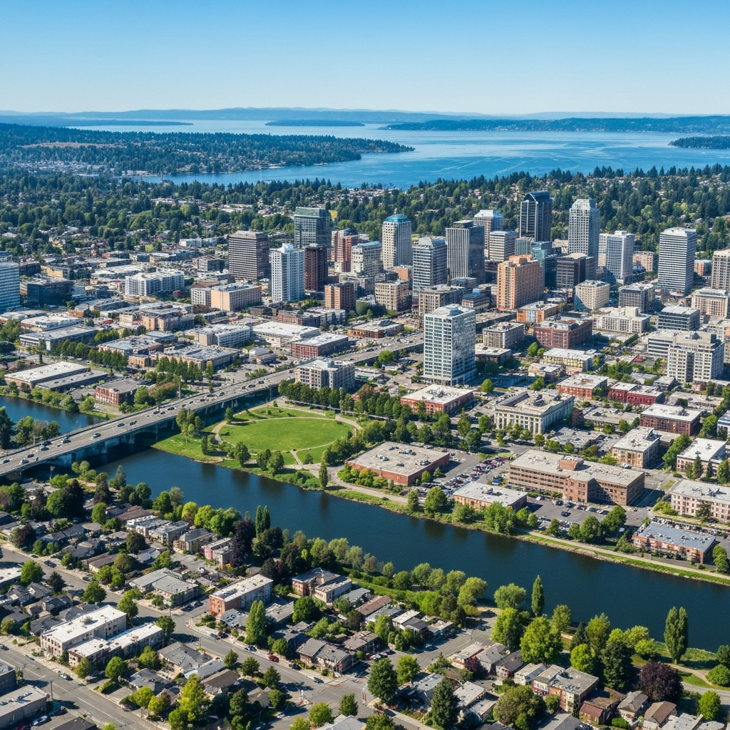 Aerial view of Renton, Washington