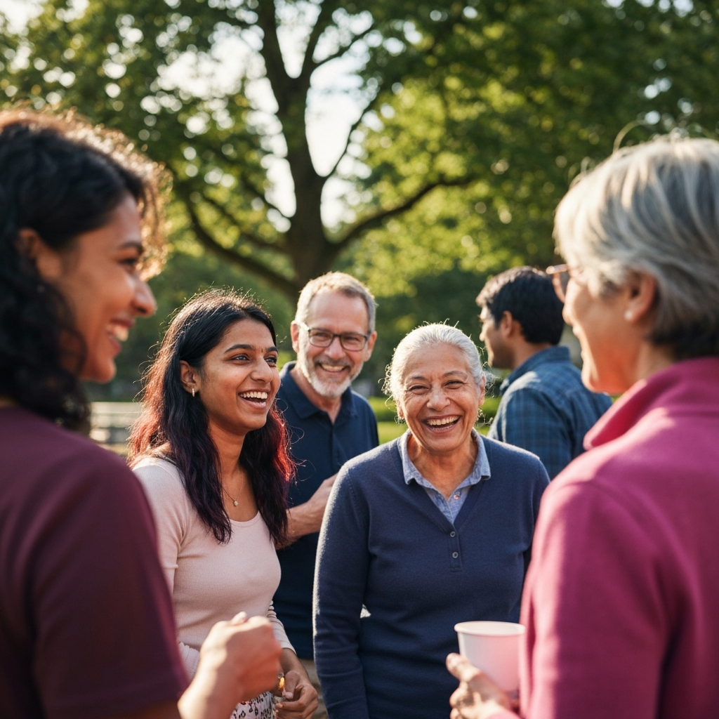 Oliver King engaging with community members at a campaign event in North Vancouver