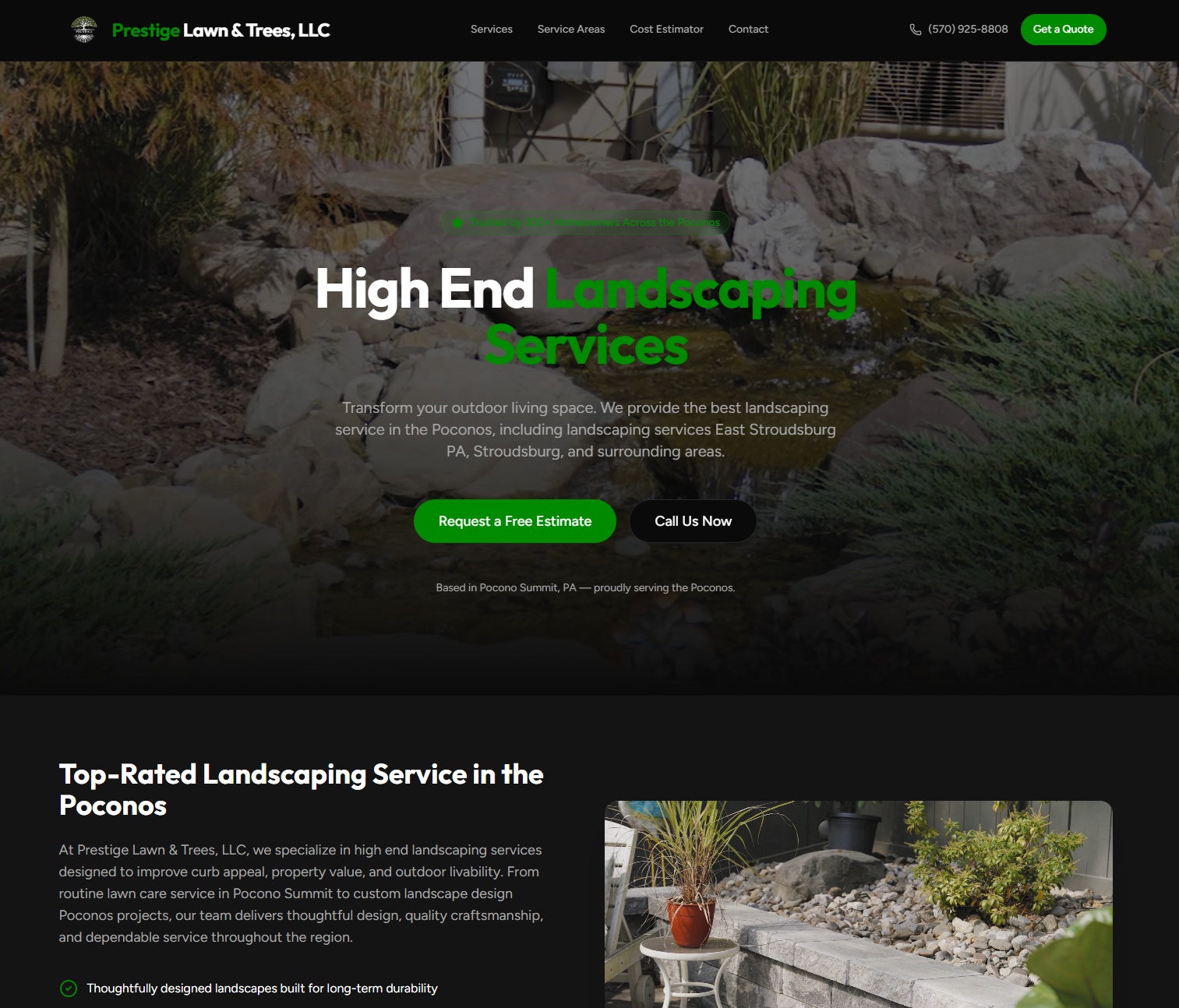 Prestige Lawn & Trees Website Case Study