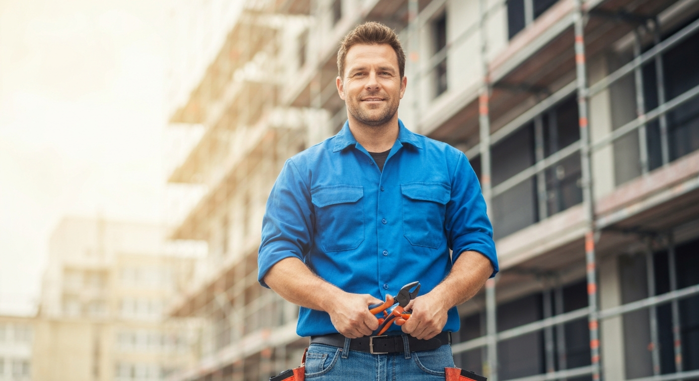 Trades business owner looking confident
