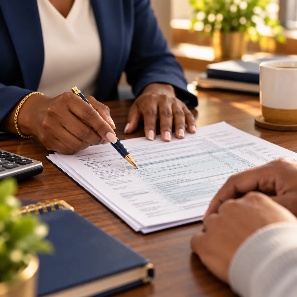 Tax preparer working on a client's tax return