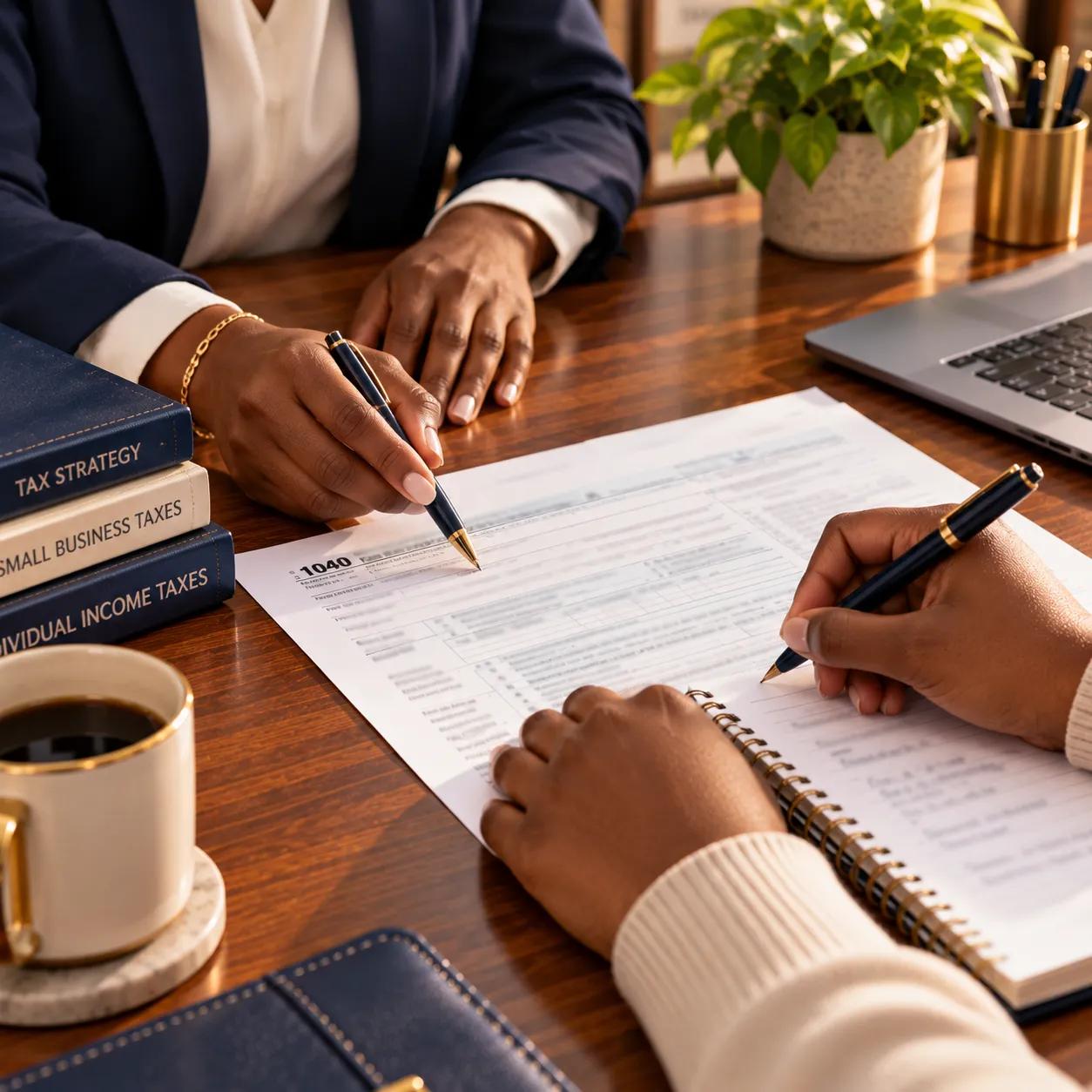 Self-employed worker calculating quarterly estimated tax payments