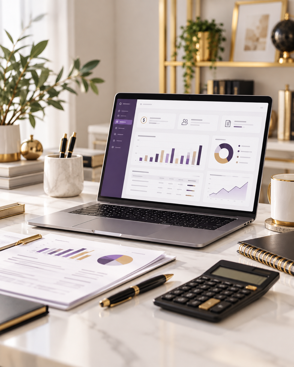 Professional financial workspace