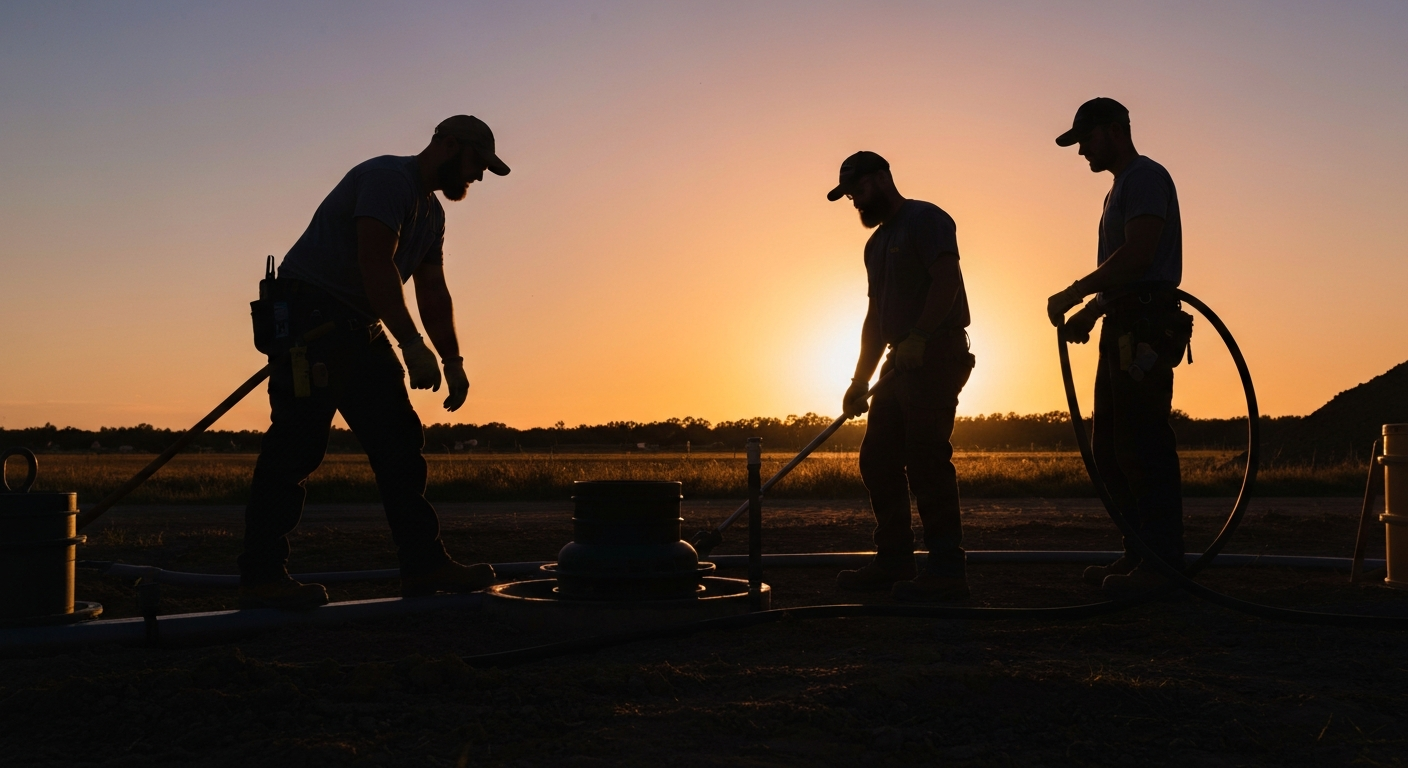 Septic workers silhouette