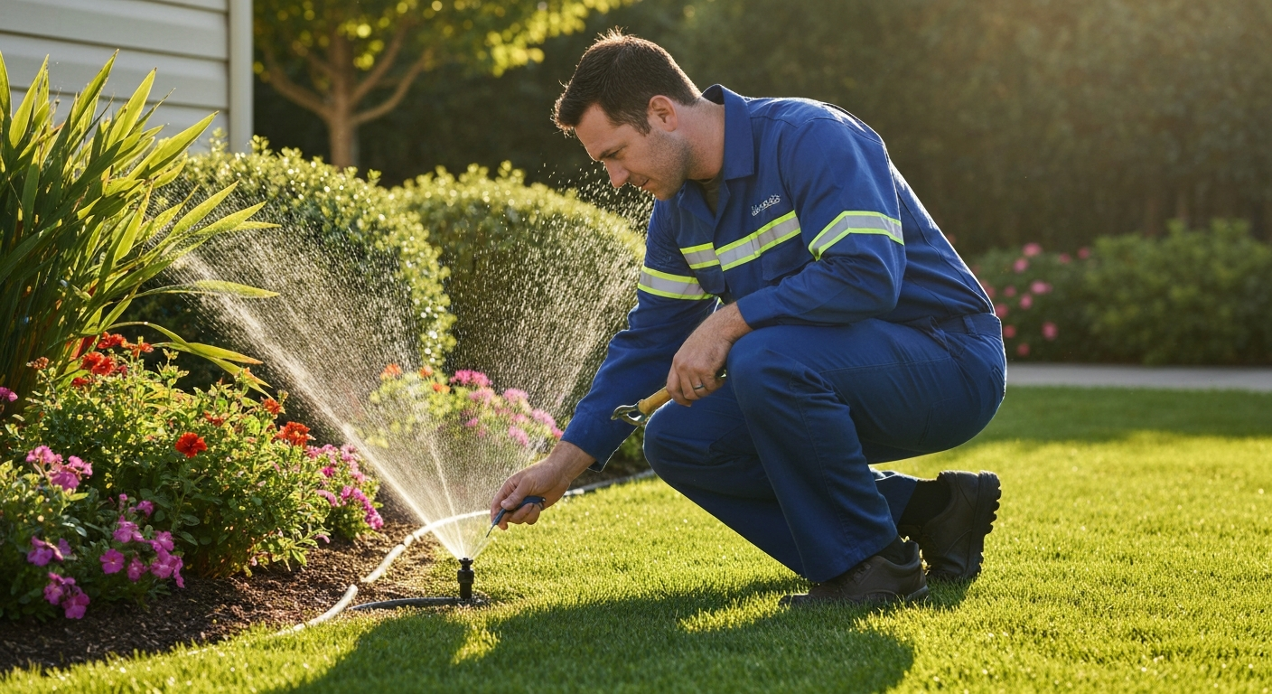 Septic technician inspecting