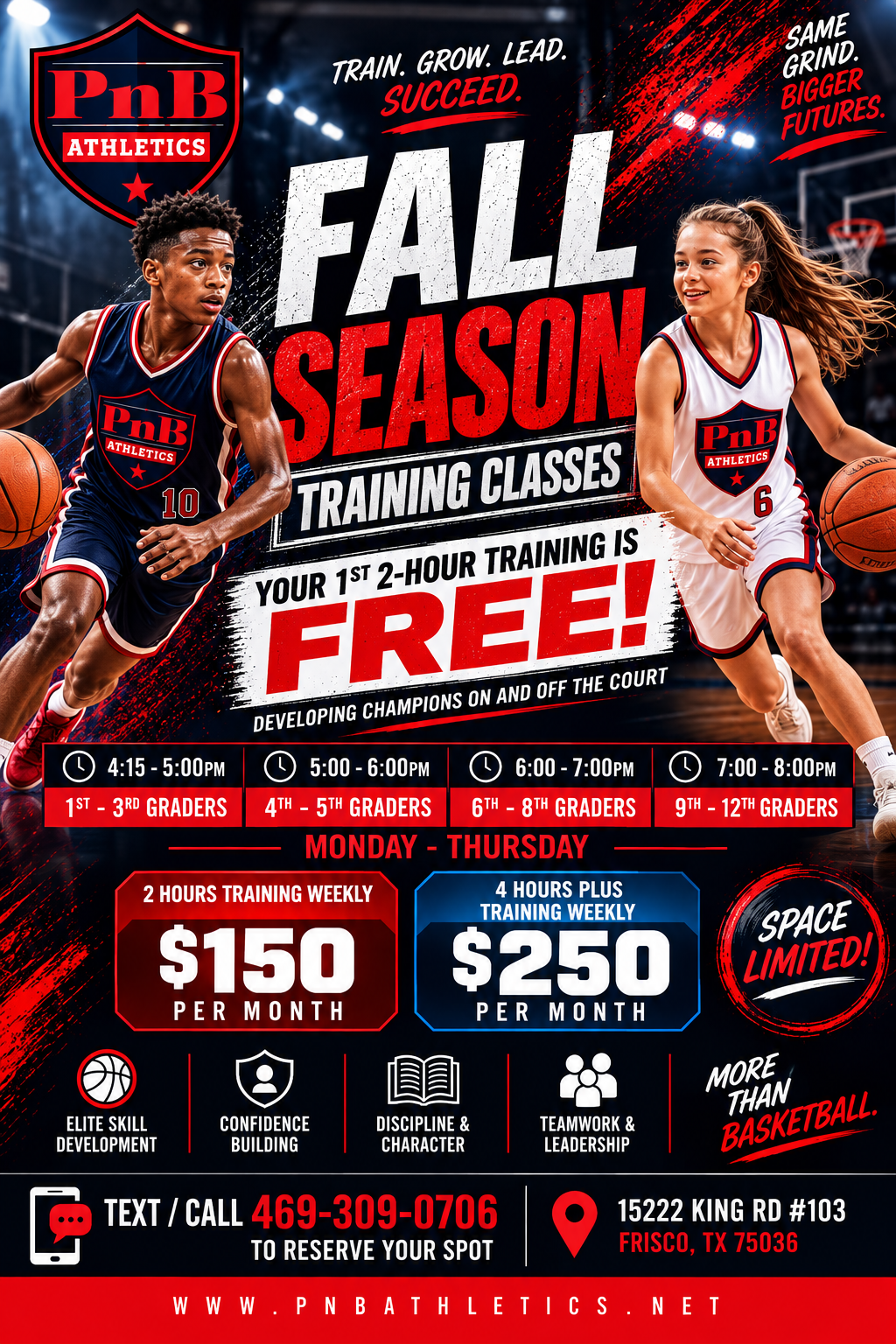 PNB Athletics Fall Season Training Classes Flyer