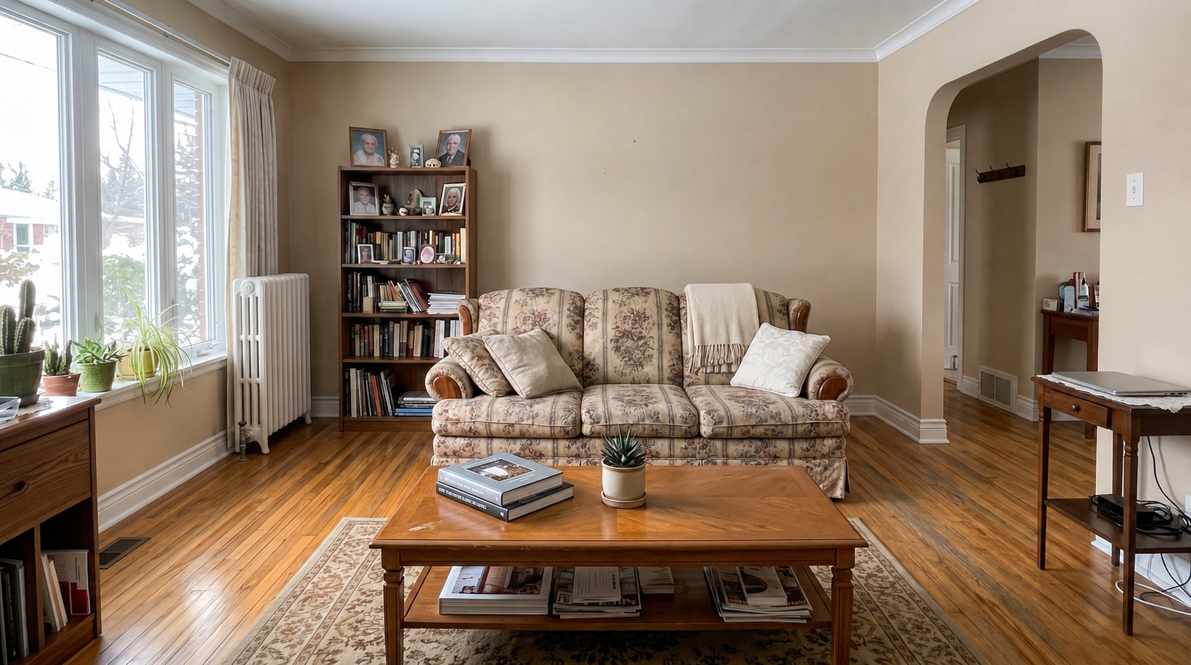 Salon avec mobilier et souvenirs