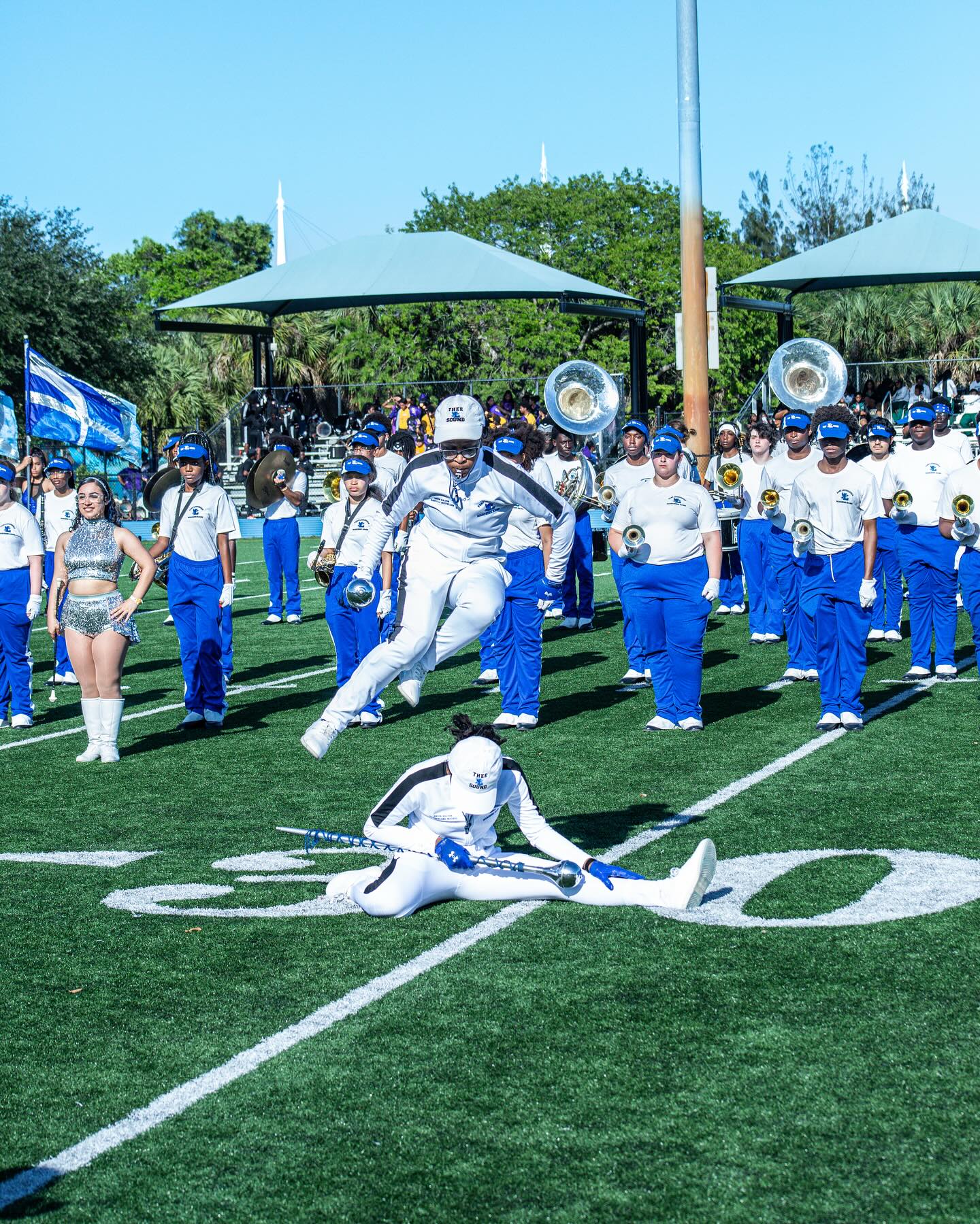Fort Lauderdale High School Band performing on the field