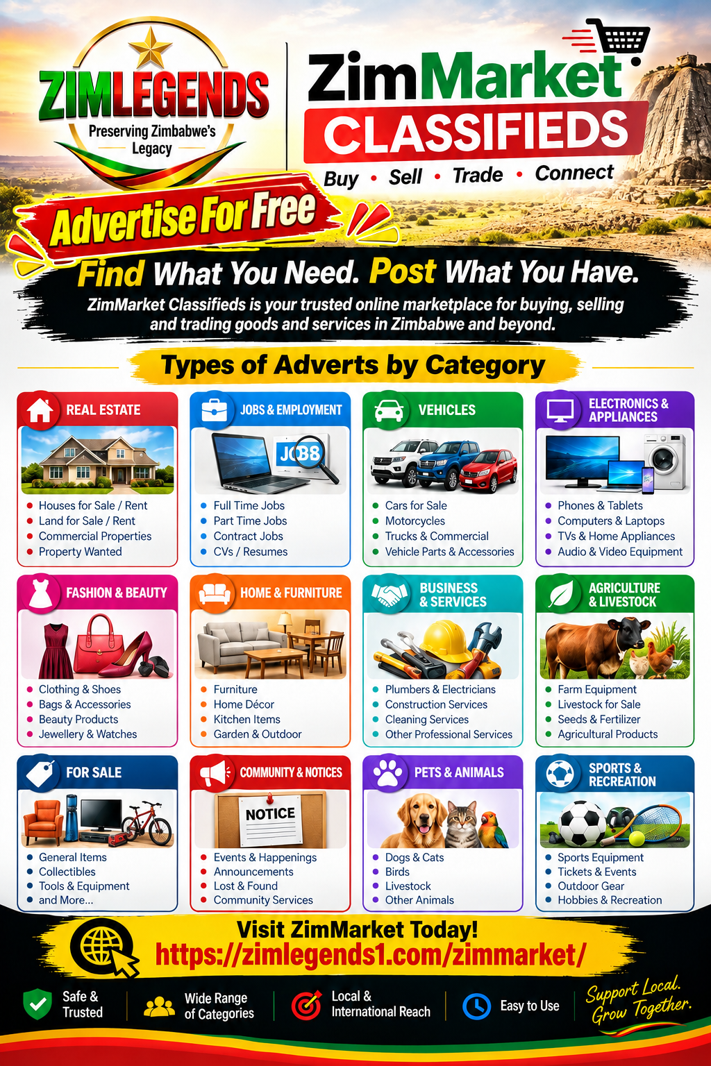 ZimMarket Online Classifieds - Buy : Sell : Trade : Connect