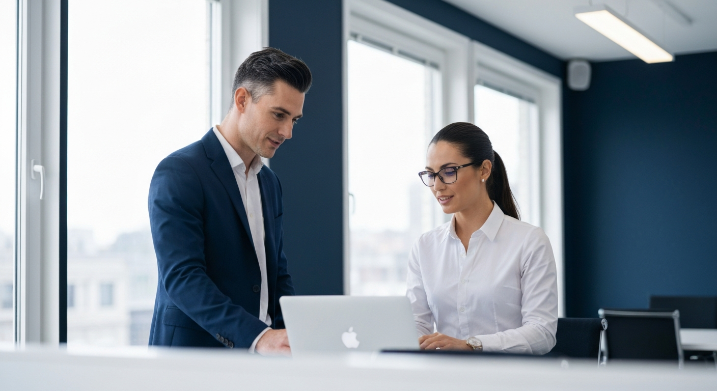 Business professionals collaborating