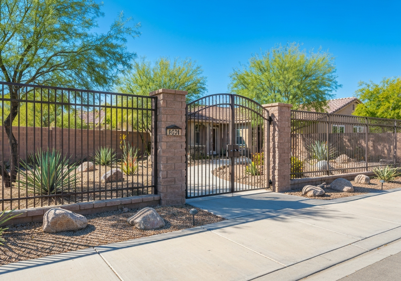 Ornamental Iron Driveway Gate
