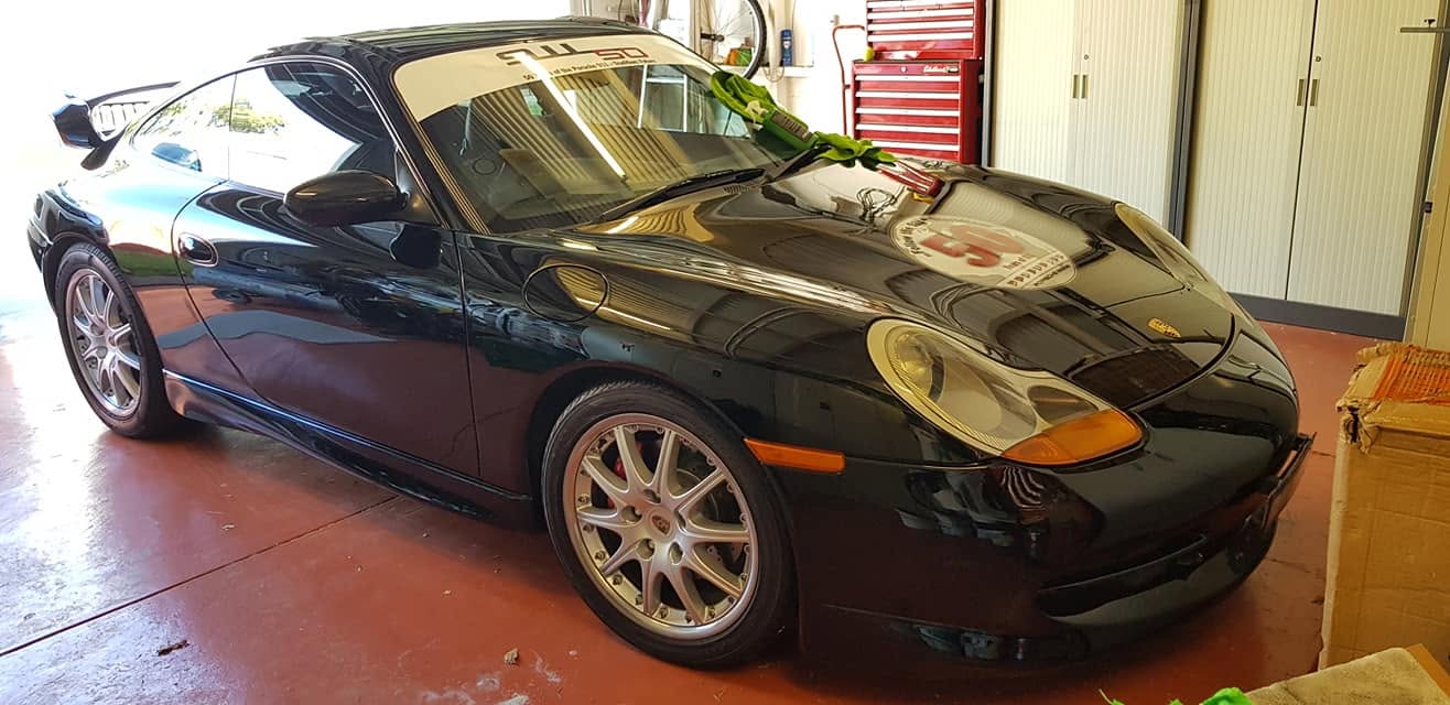 Before and after paint correction swirl removal
