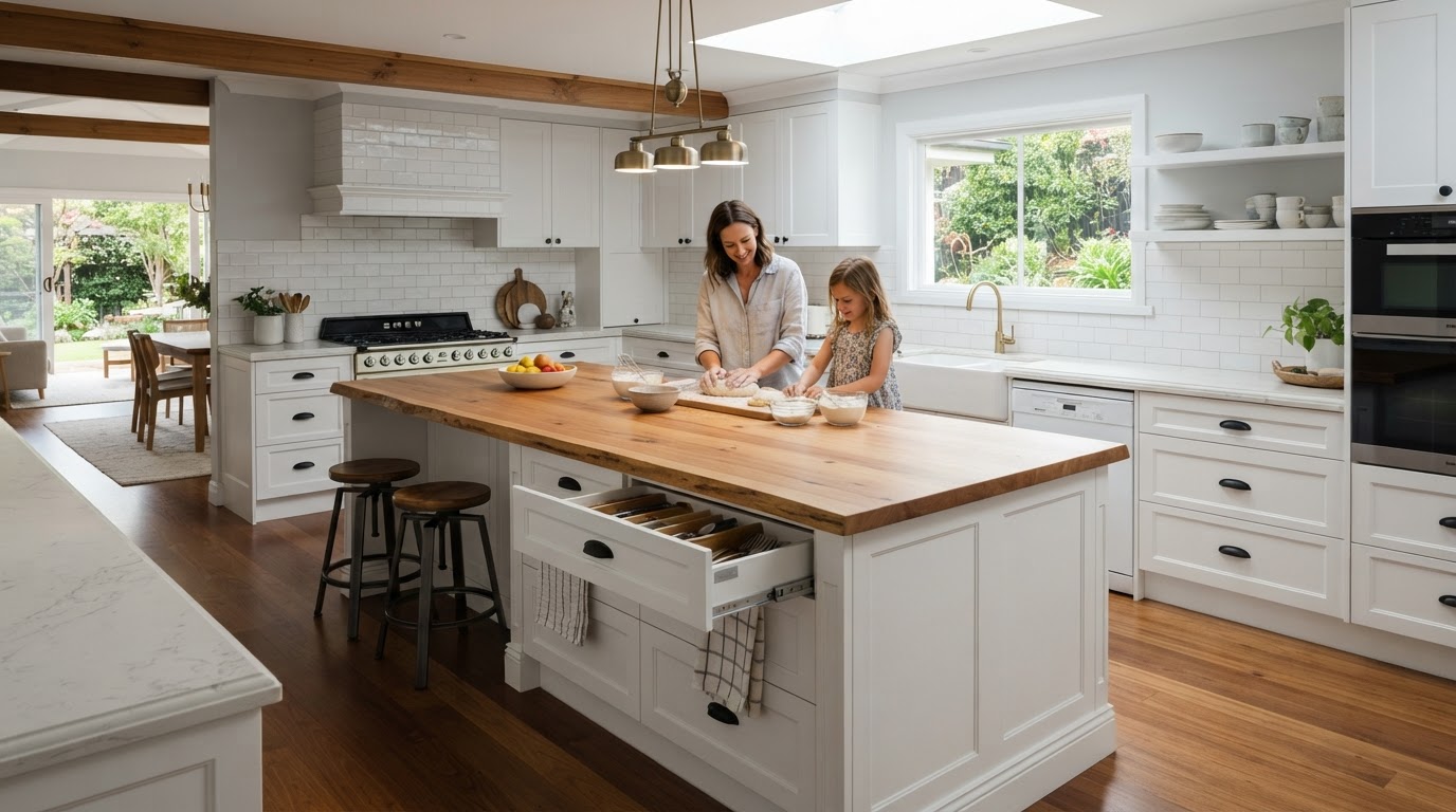 Custom joinery detail in a Turramurra kitchen renovation