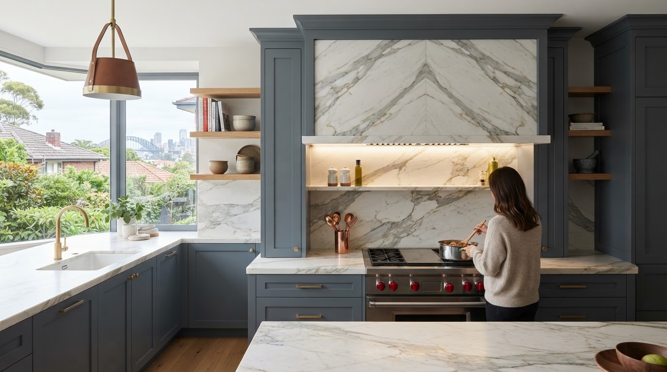 Custom joinery detail in a Petersham kitchen renovation