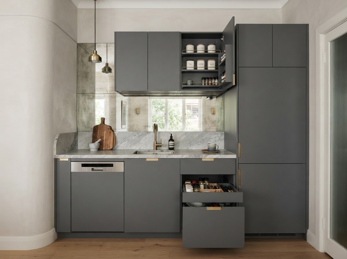 Custom joinery detail in a Potts Point kitchen renovation