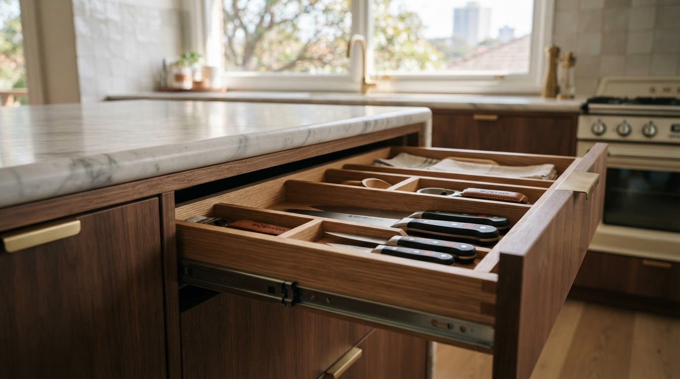 Custom joinery detail in a Newtown kitchen renovation