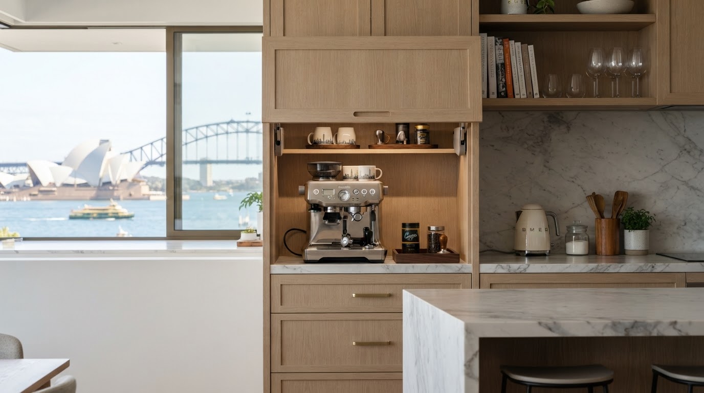 Custom joinery detail in a Drummoyne kitchen renovation