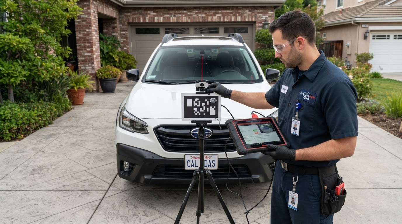 ADAS camera calibration after windshield replacement in McKinney TX using diagnostic targets