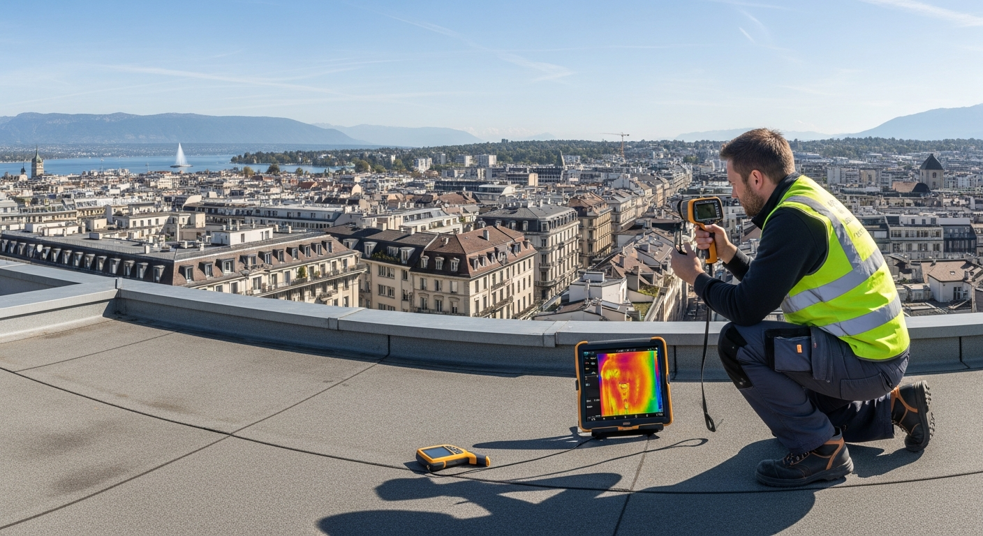 Recherche de fuite de toiture à Genève