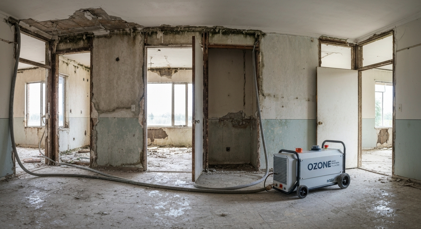 Traitement à l'ozone dans un bâtiment en Valais