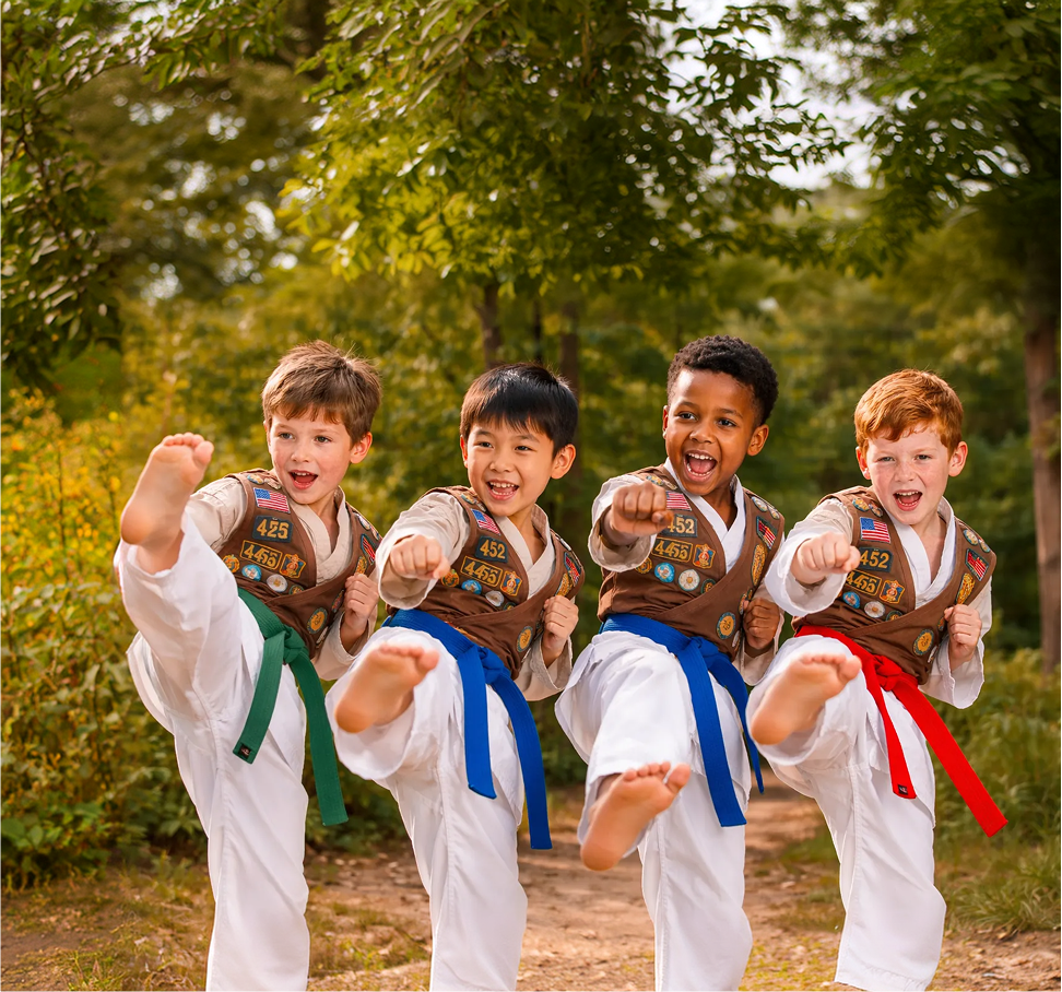 Scout troop workshop in the dojang