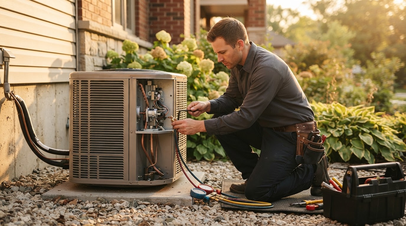 HVAC professional at work