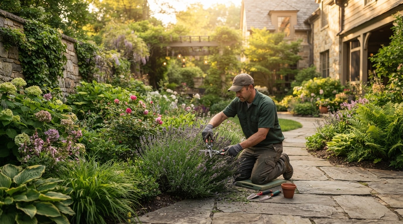 Landscapers professional at work