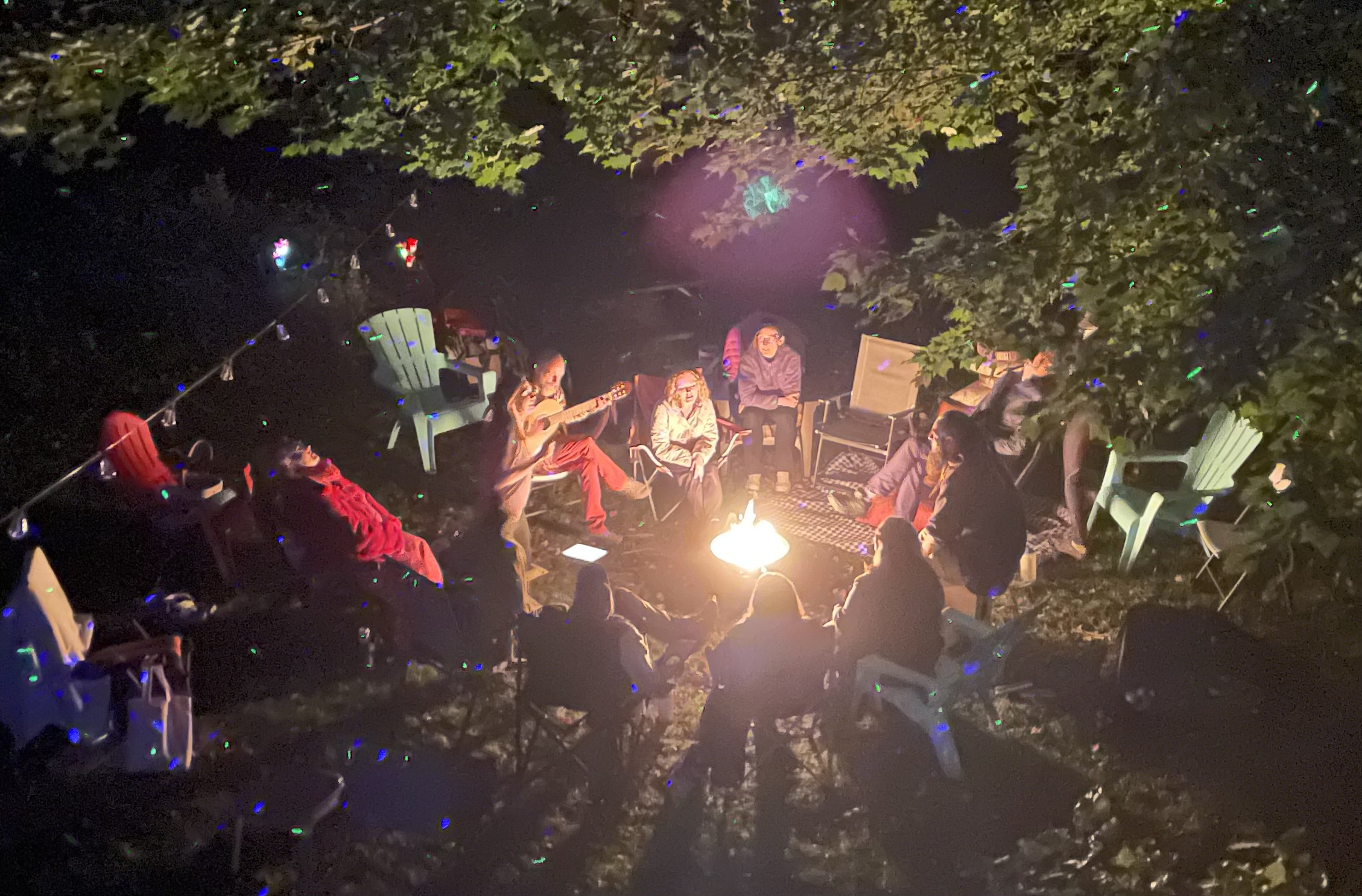 Song Circle gathering in the forest