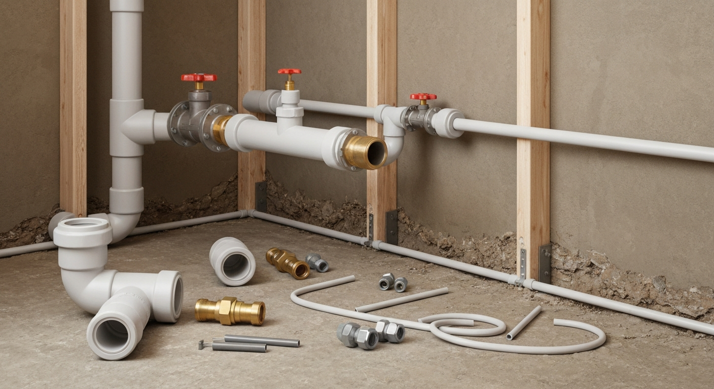 Clean repaired pipe and new valve after professional plumbing repair near Longmont