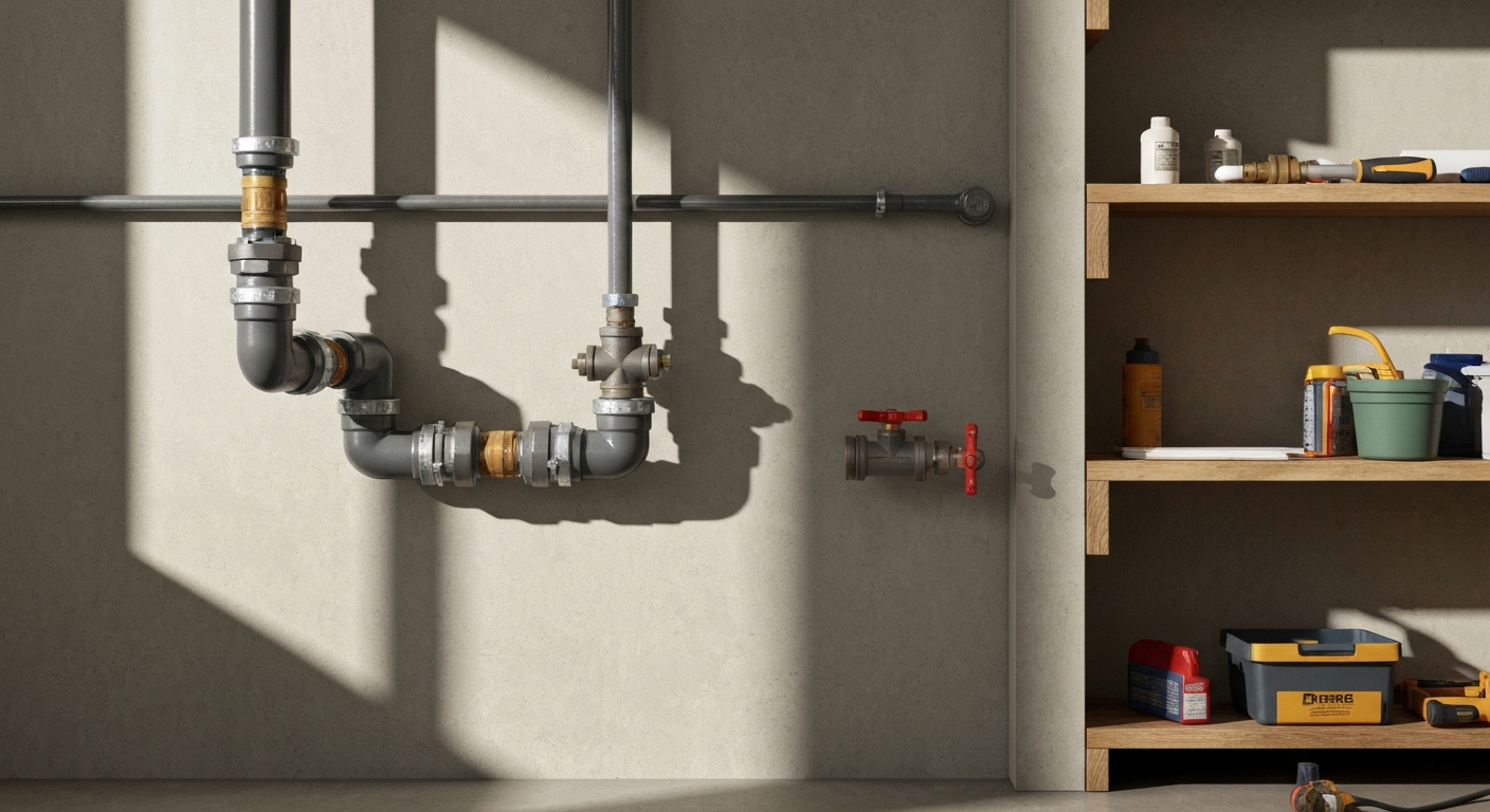 Repaired pipe and dry work area after emergency plumbing repair in Longmont