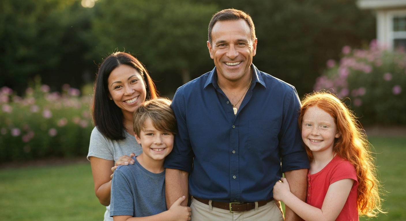 Veteran with family
