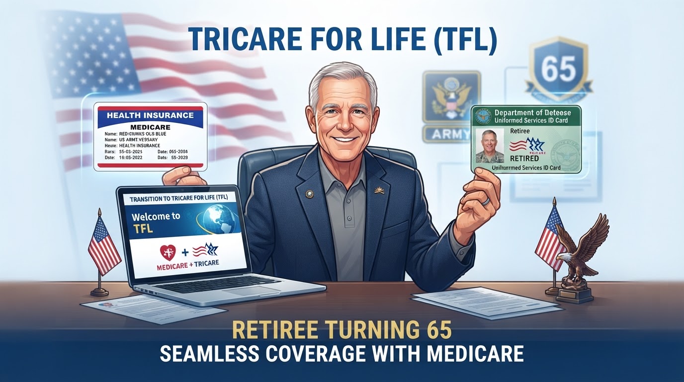 Military retirees; understand the transition from TRICARE to TRICARE For Life!