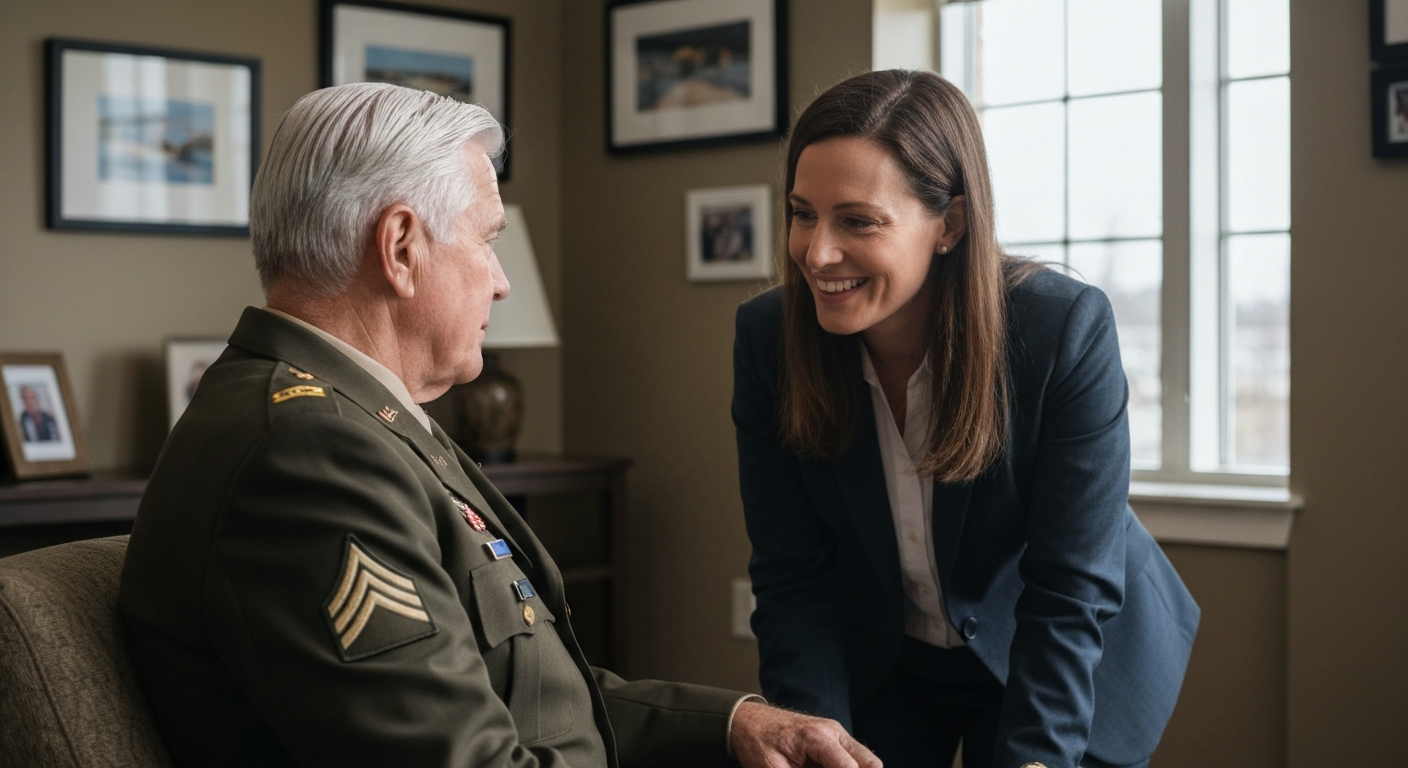 Veteran discussing healthcare