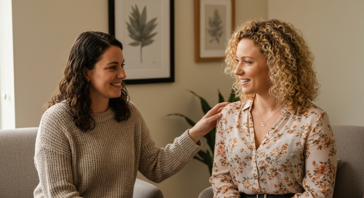 Women encouraging each other in recovery